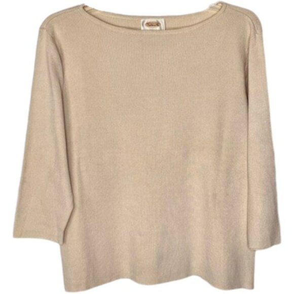 Talbots Silk Blend Sweater 3/4 Sleeves - Ivory - L - Picture 1 of 9